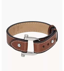 Le Bracelet Femme FOSSIL, Héritage D-link, en acier et cuir, JF04397040