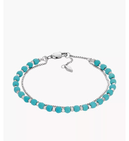 Le Bracelet Femme FOSSIL, Turquoise reconstituée, All stacked up, en acier, JF04445040