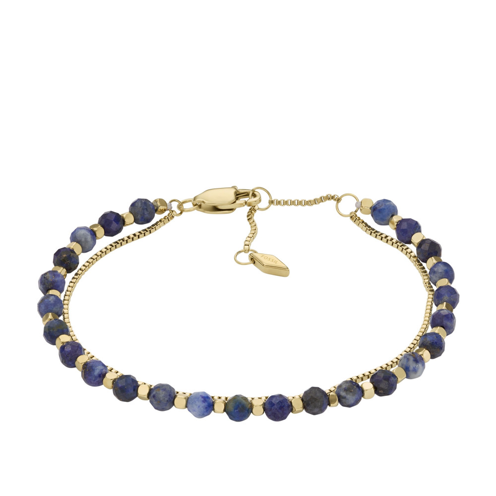 Le Bracelet Femme FOSSIL, All stacked up, en acier et lapis lazuli, JF04540710 Le Bracelet Femme FOSSIL, All stacked up, en acier et lapis lazuli, JF04540710