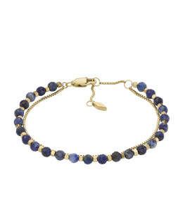 Le Bracelet Femme FOSSIL, All stacked up, en acier et lapis lazuli, JF04540710