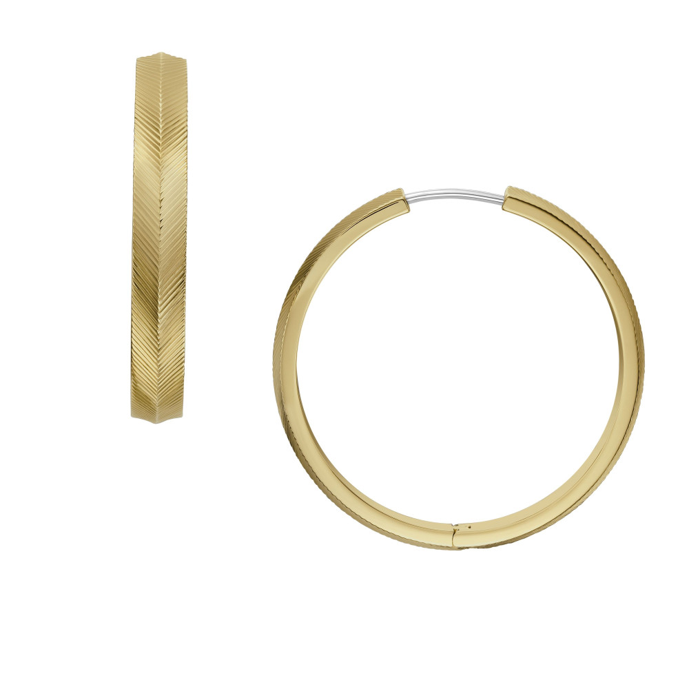 Les Boucles d'oreilles Femme FOSSIL, Harlow linear texture, en acier, JF04538710