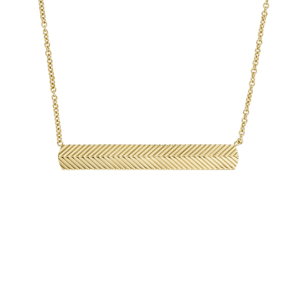 Le Collier Femme FOSSIL, Harlow linear texture, en acier, JF04533710 Le Collier Femme FOSSIL, Harlow linear texture, en acier, JF04533710