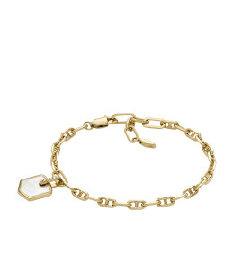 Le Bracelet Femme FOSSIL, Héritage Crest, en laiton doré et nacre, JA7210710