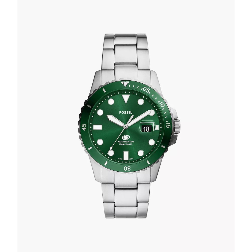 La Montre Homme FOSSIL, BLUE DIVE, 3 aiguilles, date, acier, FS6033