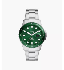 La Montre Homme FOSSIL, BLUE DIVE, 3 aiguilles, date, acier, FS6033