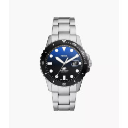 La Montre Homme FOSSIL, BLUE DIVE, 3 aiguilles, date, acier, FS6038