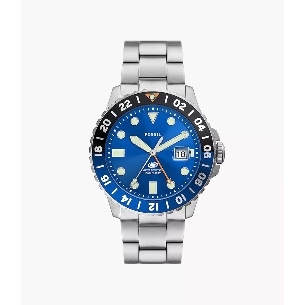 La Montre Homme FOSSIL, BLUE GMT, acier, FS5991