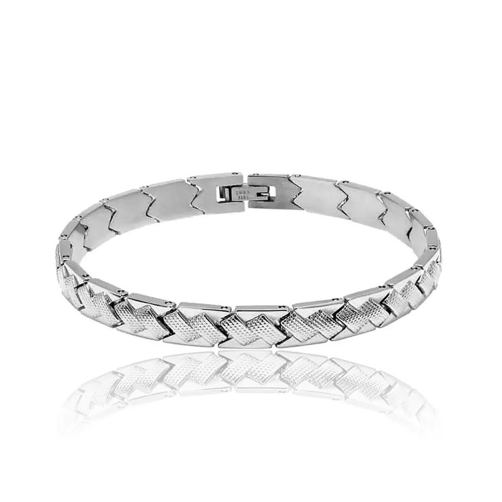 Bracelet Acier GATSBY 8mm Acier 21cm, Rochet HB4880