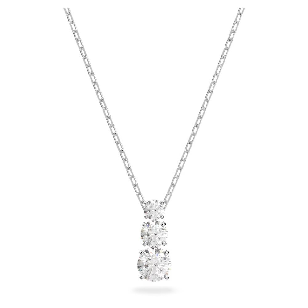 Collier Pendentif Swarovski, Attract Trilogy Round, blanc, métal rhodié, 5414970