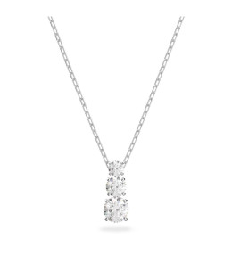 Collier Pendentif Swarovski, Attract Trilogy Round, blanc, métal rhodié, 5414970