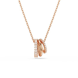 Le Collier Swarovski, Hyperbola Tailles variées, Blanc, Placage de ton or rosé, 5701494