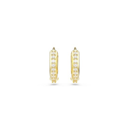 Les Boucles d'oreilles Swarovski, Matrix, Taille ronde, Blanches, Placage de ton or, 5697228