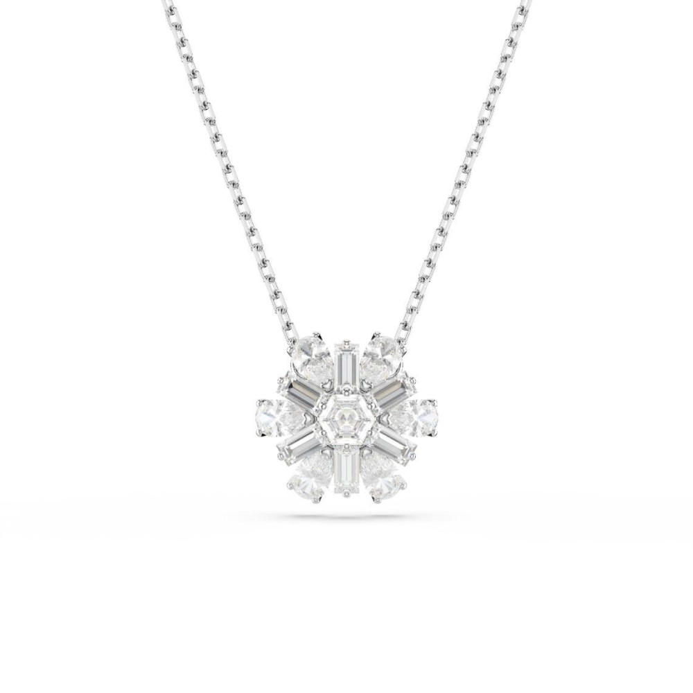 Le Collier pendentif Swarovski, Idyllia, Blanches, Métal rhodié, 5691484