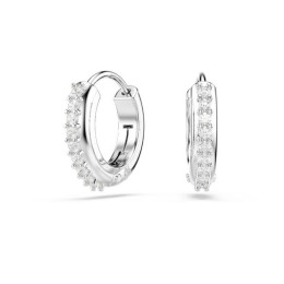 Les Boucles d'oreilles Swarovski, Matrix, Taille ronde, Blanches, Métal rhodié, 5690670
