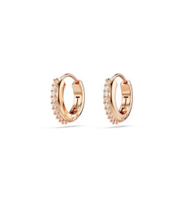 Les Boucles d'oreilles Swarovski, Matrix, Taille ronde, Blanches, Placage de ton or rosé, 5690669