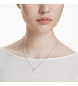 Le Collier Swarovski, Pendentif Imber Taille ronde, Blanc, Métal rhodié, 5696039