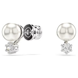 Les Boucles d'oreilles Swarovski, Matrix Perle de cristal, Taille ronde, Blanches, Métal rhodié, 5694225