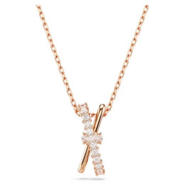 Le Collier Swarovski, Hyperbola Tailles variées, Torsade, Blanc, Placage de ton or rosé, 5689788