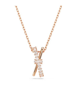 Le Collier Swarovski, Hyperbola Tailles variées, Torsade, Blanc, Placage de ton or rosé, 5689788