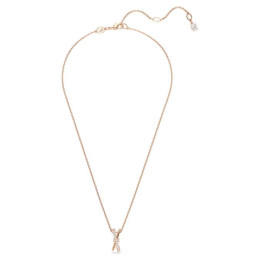 Le Collier Swarovski, Hyperbola Tailles variées, Torsade, Blanc, Placage de ton or rosé, 5689788