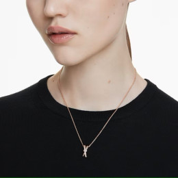 Le Collier Swarovski, Hyperbola Tailles variées, Torsade, Blanc, Placage de ton or rosé, 5689788