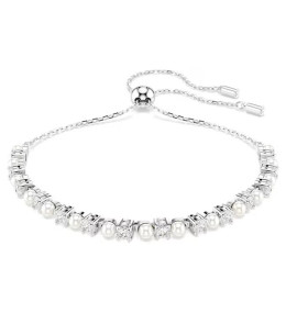 Le Bracelet Swarovski, Matrix Perle de cristal, Taille ronde, Blanc, Métal rhodié, 5689633