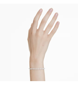 Le Bracelet Swarovski, Matrix Perle de cristal, Taille ronde, Blanc, Métal rhodié, 5689633