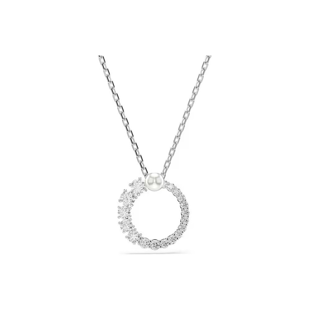 Le Collier Swarovski, Pendentif Matrix Perle de cristal, Taille ronde, Blanc, Métal rhodié, 5688751