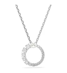 Le Collier Swarovski, Pendentif Matrix Perle de cristal, Taille ronde, Blanc, Métal rhodié, 5688751