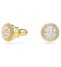 Les Boucles d'oreilles Swarovski, Una Taille ronde, Ton doré, Placage de ton or, 5686637