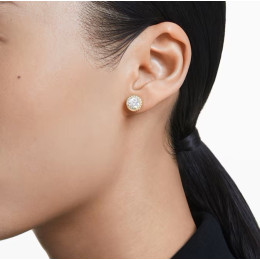 Les Boucles d'oreilles Swarovski, Una Taille ronde, Ton doré, Placage de ton or, 5686637
