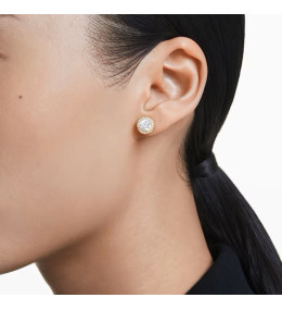 Les Boucles d'oreilles Swarovski, Una Taille ronde, Ton doré, Placage de ton or, 5686637