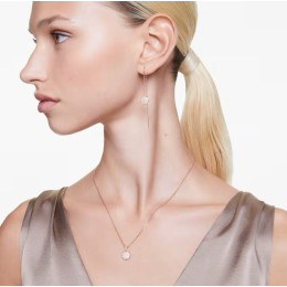 La Parure Collier et boucles d'oreilles Swarovski, Meteora Blanc, Placage de ton or rosé, 5683451