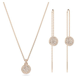La Parure Collier et boucles d'oreilles Swarovski, Meteora Blanc, Placage de ton or rosé, 5683451