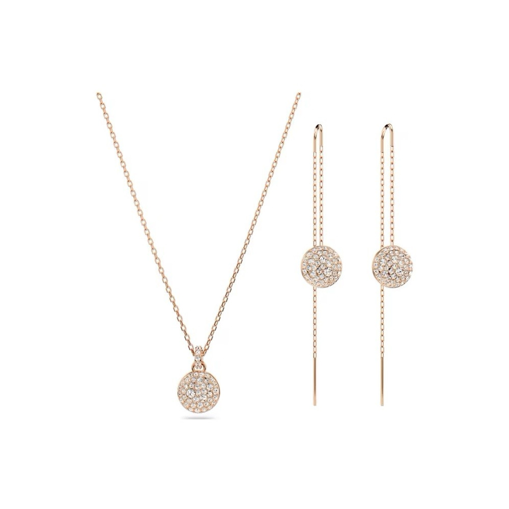 La Parure Collier et boucles d'oreilles Swarovski, Meteora Blanc, Placage de ton or rosé, 5683451