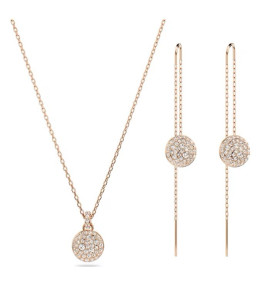 La Parure Collier et boucles d'oreilles Swarovski, Meteora Blanc, Placage de ton or rosé, 5683451