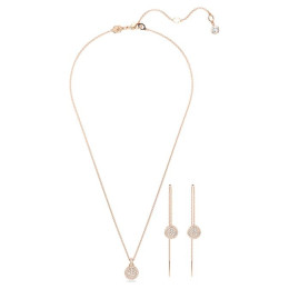 La Parure Collier et boucles d'oreilles Swarovski, Meteora Blanc, Placage de ton or rosé, 5683451