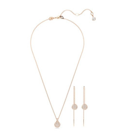 La Parure Collier et boucles d'oreilles Swarovski, Meteora Blanc, Placage de ton or rosé, 5683451