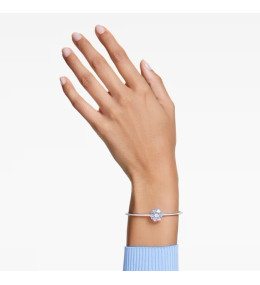 Le Bracelet-jonc Swarovski, Idyllia Fleur, Bleu, Métal rhodié, 5680014