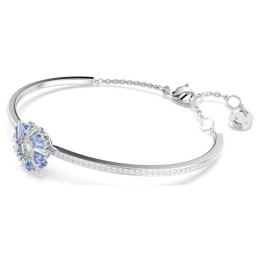 Le Bracelet-jonc Swarovski, Idyllia Fleur, Bleu, Métal rhodié, 5680014