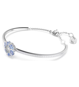 Le Bracelet-jonc Swarovski, Idyllia Fleur, Bleu, Métal rhodié, 5680014