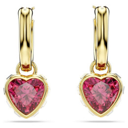 Les Boucles d'oreilles pendantes Swarovski, Chroma Cœur, Rouges, Placage de ton or, 5684760