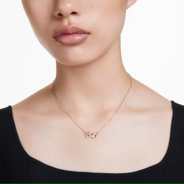 Le Collier pendentif Swarovski, Hyperbola Pavé, Infini, Blanc, Placage de ton or rosé, 5684084
