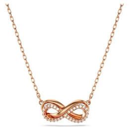 Le Collier pendentif Swarovski, Hyperbola Pavé, Infini, Blanc, Placage de ton or rosé, 5684084