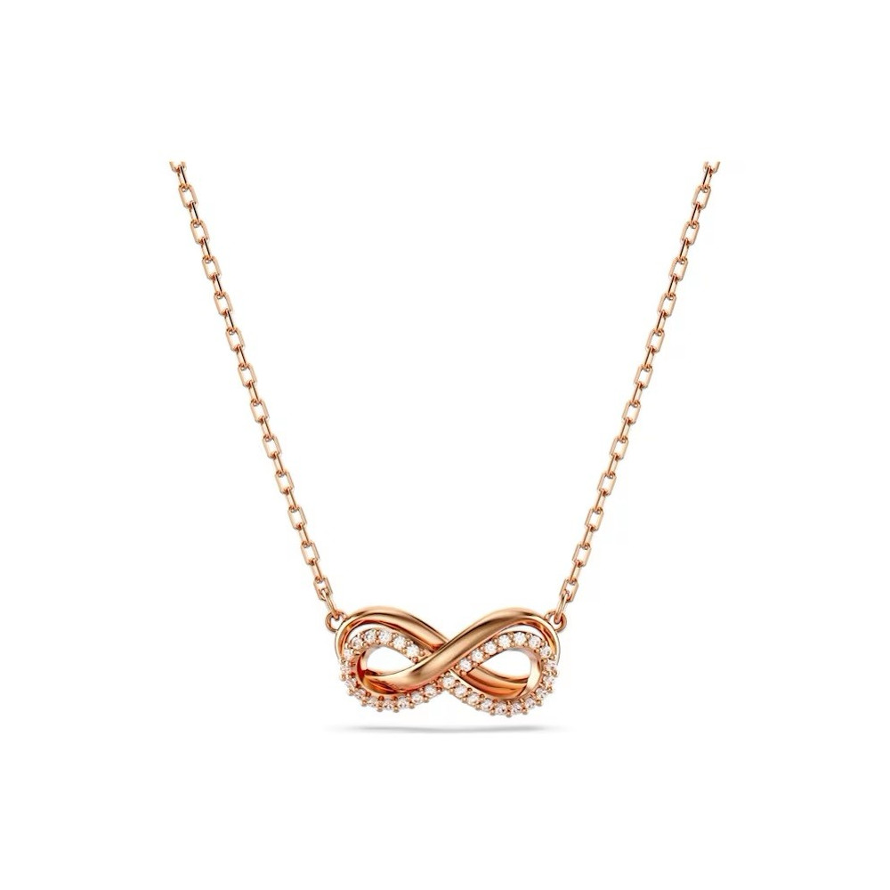 Le Collier pendentif Swarovski, Hyperbola Pavé, Infini, Blanc, Placage de ton or rosé, 5684084