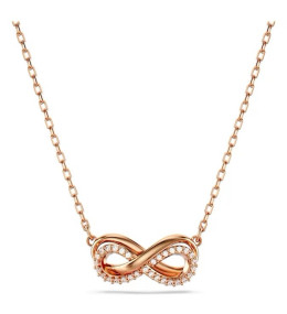 Le Collier pendentif Swarovski, Hyperbola Pavé, Infini, Blanc, Placage de ton or rosé, 5684084