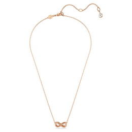 Le Collier pendentif Swarovski, Hyperbola Pavé, Infini, Blanc, Placage de ton or rosé, 5684084