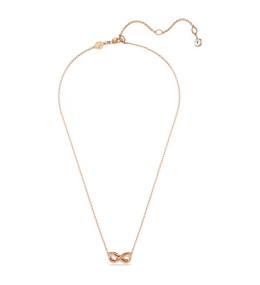 Le Collier pendentif Swarovski, Hyperbola Pavé, Infini, Blanc, Placage de ton or rosé, 5684084