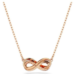 Le Collier pendentif Swarovski, Hyperbola Pavé, Infini, Blanc, Placage de ton or rosé, 5684084