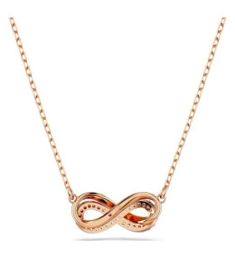 Le Collier pendentif Swarovski, Hyperbola Pavé, Infini, Blanc, Placage de ton or rosé, 5684084